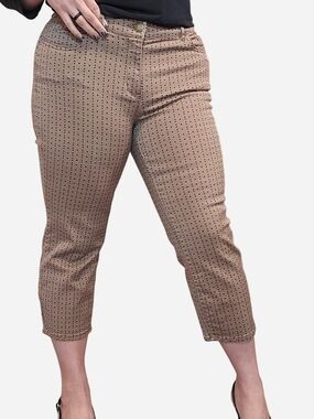 Y2K Coldwater Creek Brown Ankle Pants with Tiny Dot Print 8